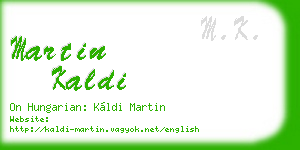 martin kaldi business card
