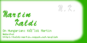 martin kaldi business card